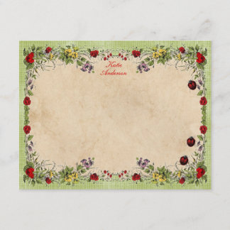 Cartes de notes plats personnalisées Ladybug Garde