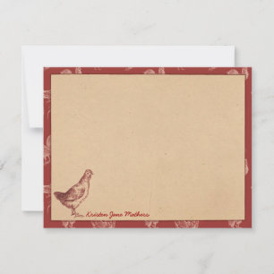 Cartes de notes plats vintages à la ferme