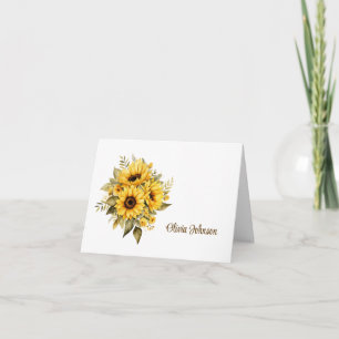 Cartes de notes pliées avec nom personnalisé
