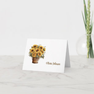 Cartes de notes pliées avec nom personnalisé