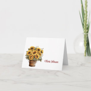 Cartes de notes pliées avec nom personnalisé