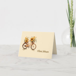Cartes de notes pliées avec nom personnalisé
