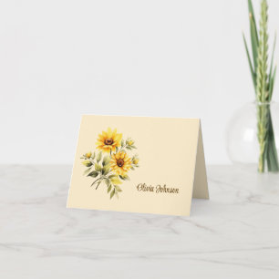 Cartes de notes pliées avec nom personnalisé