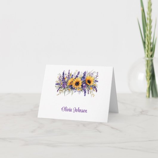 Cartes de notes pliées de nom personnalisé (Devant)