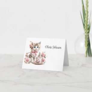 Cartes de notes pliées de nom personnalisé