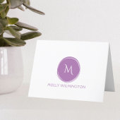 Cartes de notes pliées simples Monogrammes