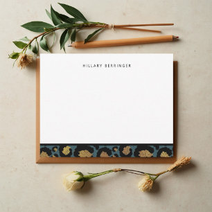 Cartes de notes Poster de animal bleu et or