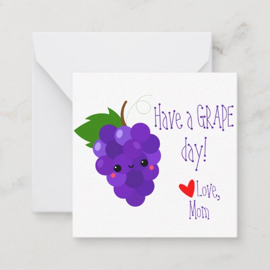 Cartes de notes pour boîte à lunch "Have a Grape D (Devant)