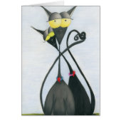 Cartes de notes pour chats gris et noir (Devant)