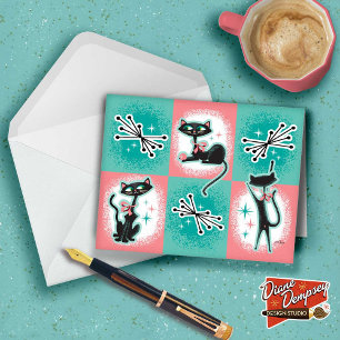 Cartes de notes pour chats modernes du milieu du s