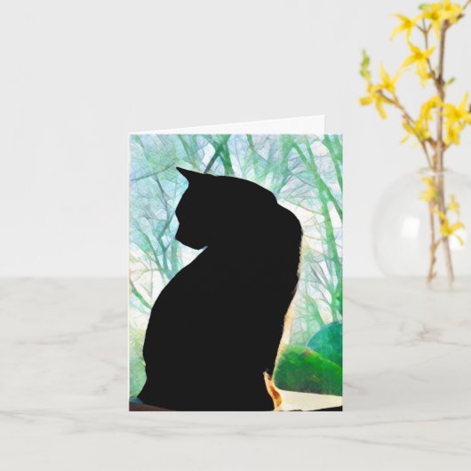 Cartes de notes pour chats noirs (Fleur jaune)