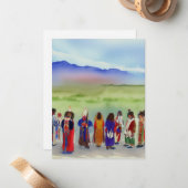 Cartes de notes pour la fête des Indiens d'Amériqu (Devant/Arrière en situation)