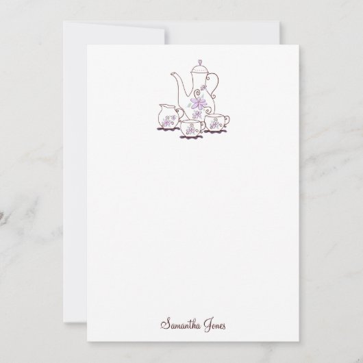 Cartes de notes pour le kit de thé (Devant)