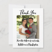 Cartes de notes pour le mariage Merci (Devant)