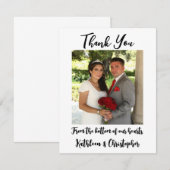 Cartes de notes pour le mariage Merci (Devant / Derrière)