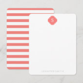 Cartes de notes pour le monogramme et les rayures  (Devant / Derrière)
