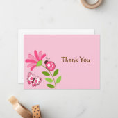 Cartes de notes pour le papillon Ladybug de printe (Devant/Arrière en situation)