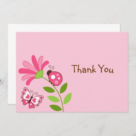 Cartes de notes pour le papillon Ladybug de printe (Devant / Derrière)