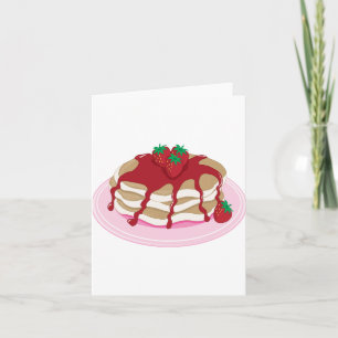 Cartes de notes pour les crêpes aux fraises