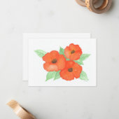 Cartes de notes pour les pavots orange (Devant/Arrière en situation)