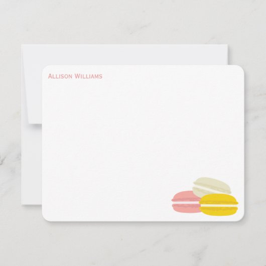 Cartes de notes pour Macarons français (Devant)