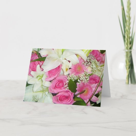 Cartes de notes pour Mariage rose et blanc (Devant)