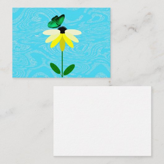 Cartes De Notes Pour Papillon Vert (Devant / Derrière)