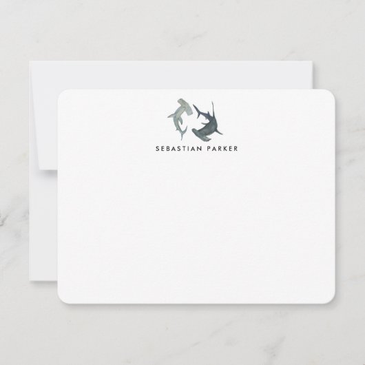 Cartes de notes pour requins marteaux personnalisé (Devant)