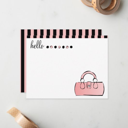 Cartes de notes pour sac à main (Devant/Arrière en situation)