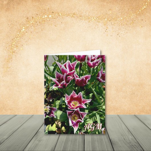 Cartes de notes pour tulipes violettes et blanches