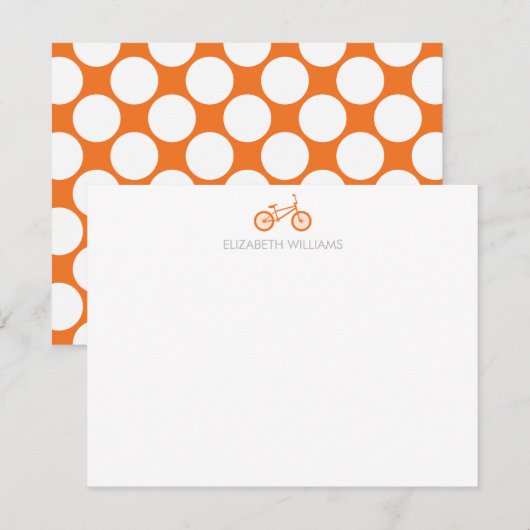 Cartes de notes pour vélos orange et grands points (Devant / Derrière)