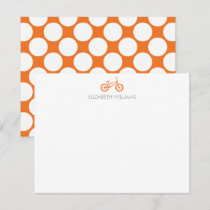 Cartes de notes pour vélos orange et grands points