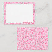 Cartes de notes préppies personnalisées rose (Devant / Derrière)