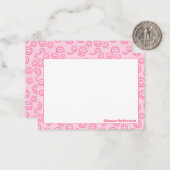 Cartes de notes préppies personnalisées rose (Devant/Arrière en situation)