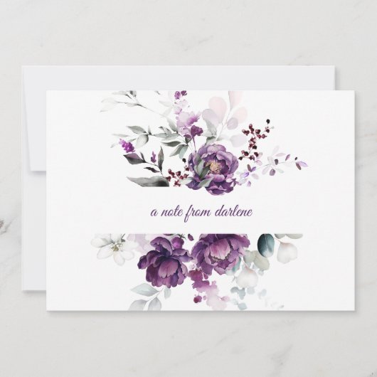 Cartes de notes Profondes Purple Peonies (Devant)