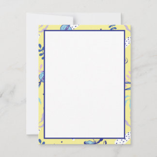 Cartes de notes quotidiennes à motif floral jaune