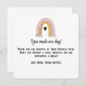 Cartes de notes Remerciements aux petites entrepri (Devant / Derrière)