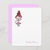 Cartes de notes rose Ballerina (Devant / Derrière)