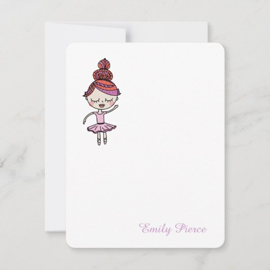 Cartes de notes rose Ballerina (Devant)