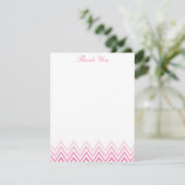 Cartes de notes rose chic ombré chevrons (Debout devant)