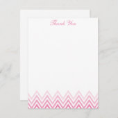 Cartes de notes rose chic ombré chevrons (Devant / Derrière)