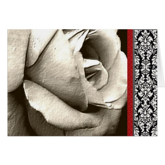Cartes de notes rose Damask (Devant Horizontal)