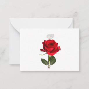 Cartes de notes Rose et Papillon