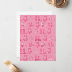 Cartes de notes roses lugubres Bottes de cowboy Ba