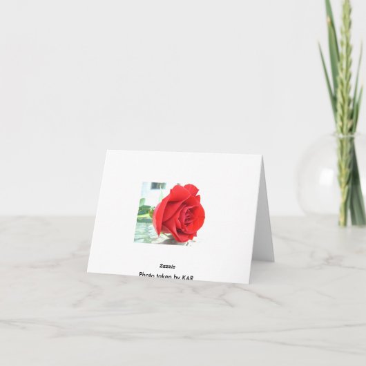 Cartes de notes rouges en blanc Rose (Dos)