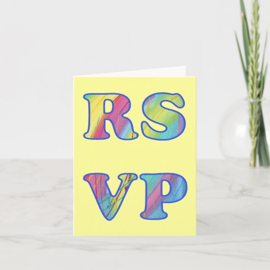 Cartes de notes RSVP Abstraites colorées (Devant)