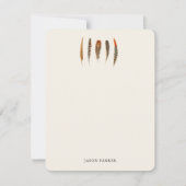 Cartes de notes rustiques aux plumes à l'aquarelle (Devant)