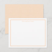 Cartes de notes Sandy Pale Peach et points blancs (Devant / Derrière)