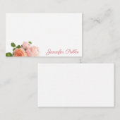 Cartes de notes Script Aquarelle Rose Pastel Color (Devant / Derrière)