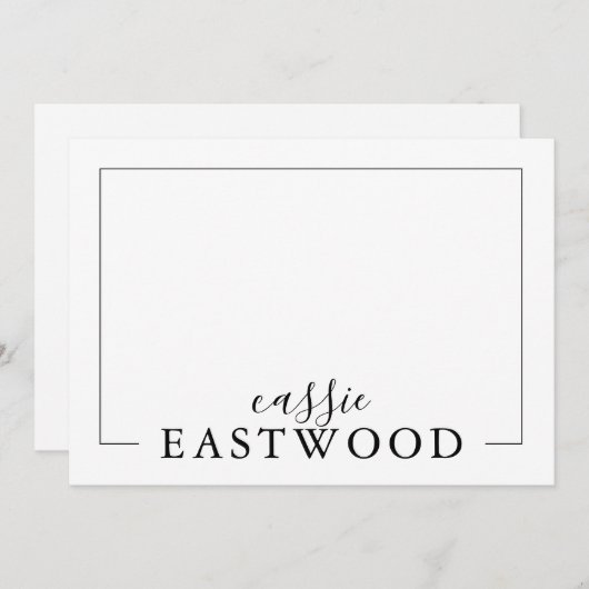 Cartes de notes Serif de nom de script (Devant / Derrière)